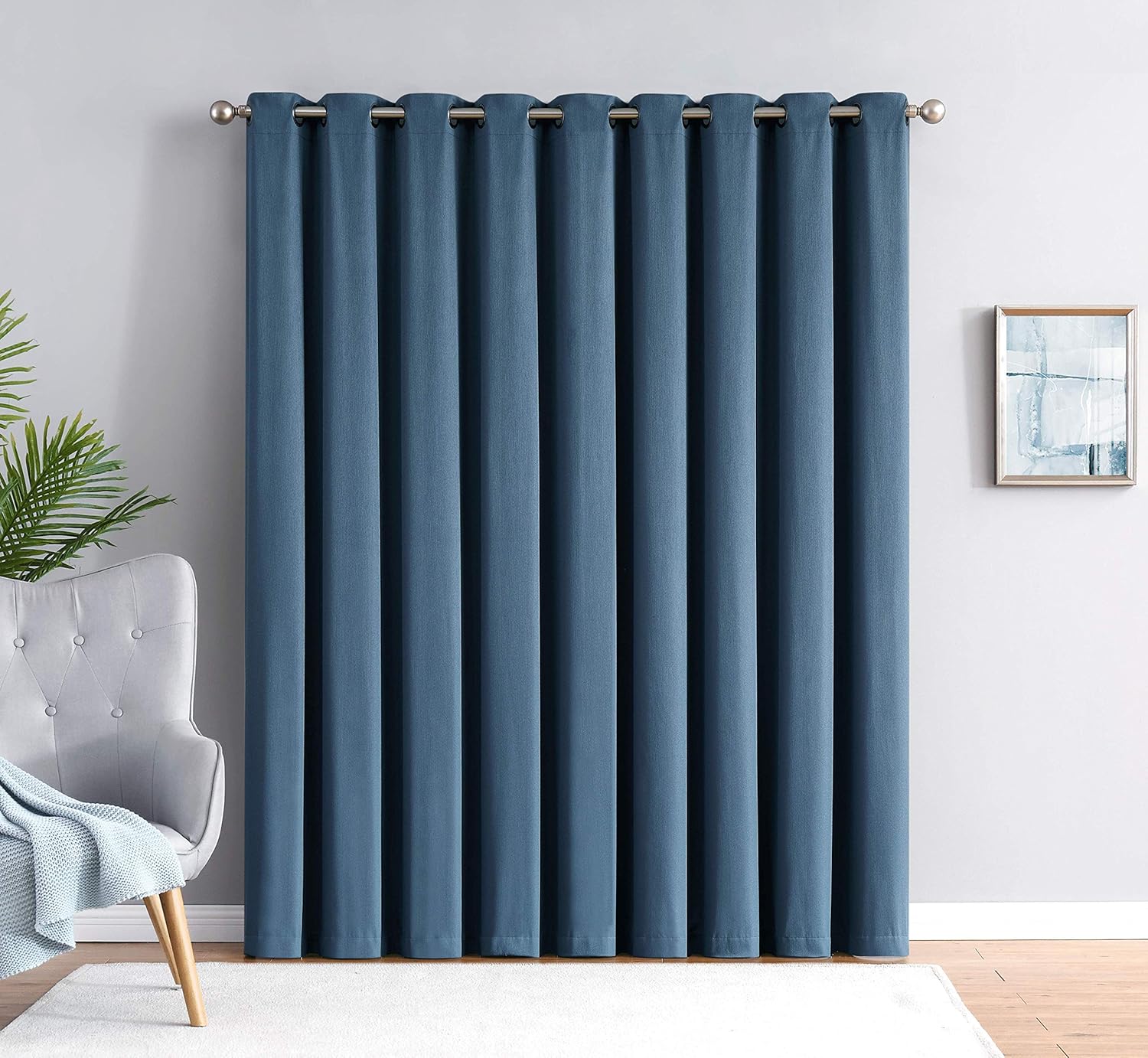 Madison - 100% Blackout Curtains - 96 Inch Long - Newly Innovated - Eco Friendly - Light Weight Fabric with Grommets - Heat and Light Blocking Drapes (110" W x 96" Long, Midnight Blue)