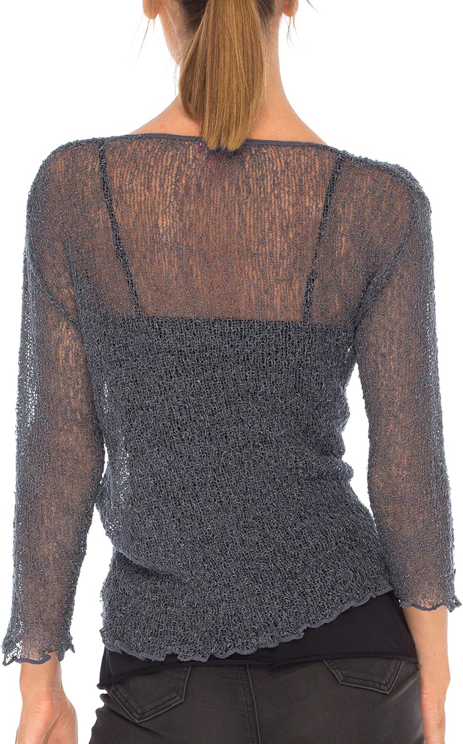 SHU-SHI Sheer Shrug for Women Mesh Knit Cover Up Lightweight Dressy Cardigan for Summer Tie Top Wrap - Image 6