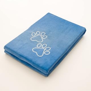 Unconditional Love | Premium Pet Drying Towel | Ultra Absorbent and Soft Microfiber Towel for Dogs and Cats (Blue)
