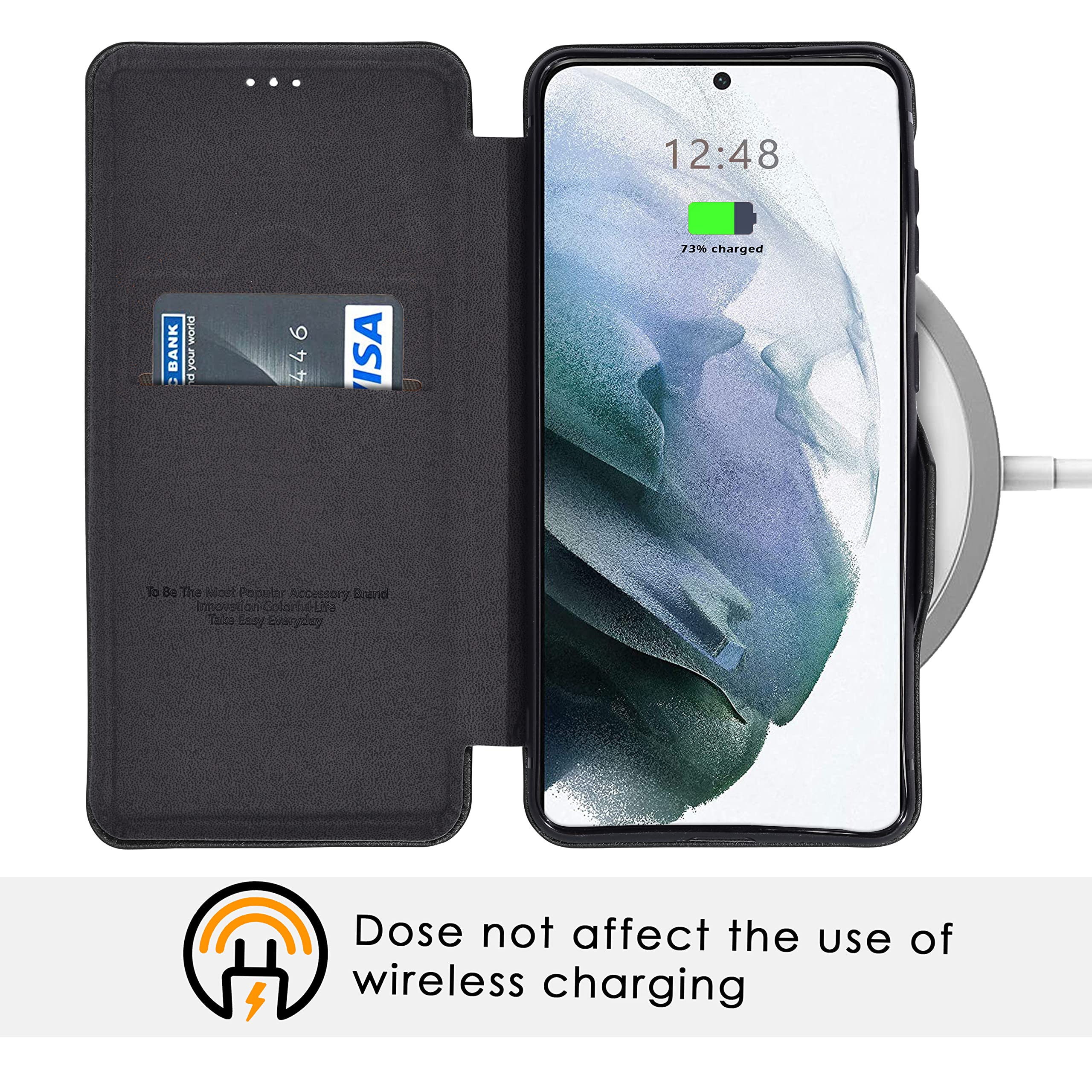 PULOKA Samsung Galaxy S21 Leather Flip Case -3