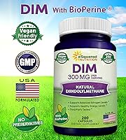 Vista 3 de aSquared Nutrition DIM Supplement 300mg Plus BioPerine - 200 cápsulas vegetales - Diindolilmetano DIM Max Strength Píldoras para apoyar