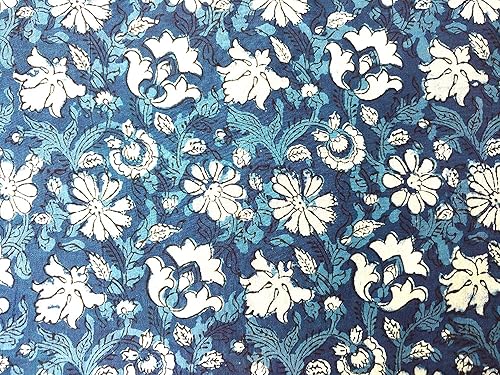 Miniatura 3 de Tela 100% algodón puro bloque de mano impreso ancho - 44 pulgadas tela 14 (tamaño - 3 yardas)