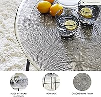 Vista 4 de Signature Design by Ashley Laverford - Mesa auxiliar contemporánea, Chome y negro