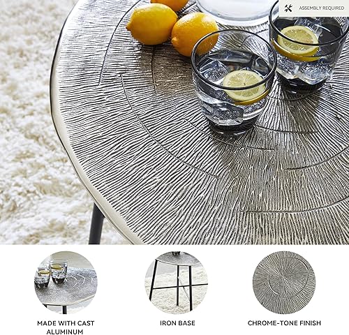 Miniatura 4 de Signature Design by Ashley Laverford - Mesa auxiliar contemporánea, Chome y negro