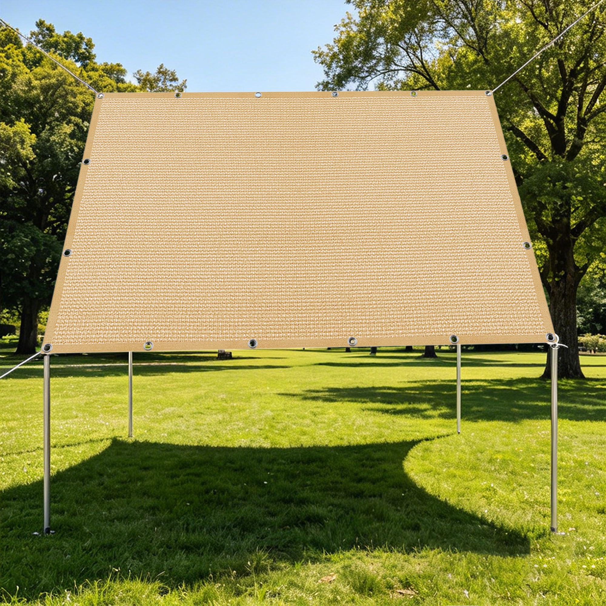 Filet d'ombrage rectangulaire 1.9x2.3m jaune sable pour pergola et jardin