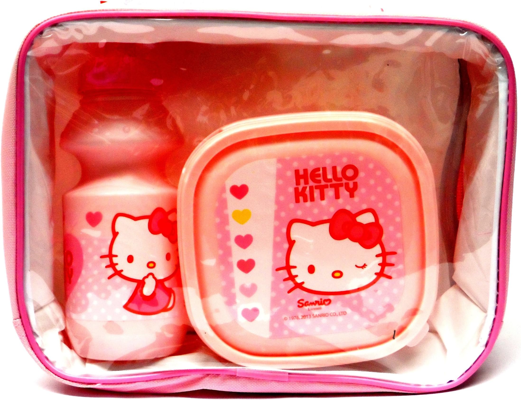 MegaBrandHello Kitty Children's Lunch Bag Set - Bag with handle strap, Lunch Box and Sports Bottle