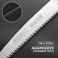 Vista 5 de REXBETI Sierra plegable - Hoja de 8 pulgadas para poda de madera y madera seca, diseño compacto, acero SK-5