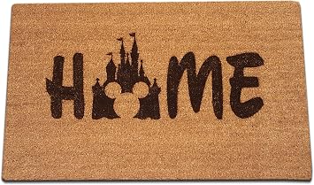 Mouse Castle Home Laser Engraved Coir Fiber Welcome Doormat 30 x 18