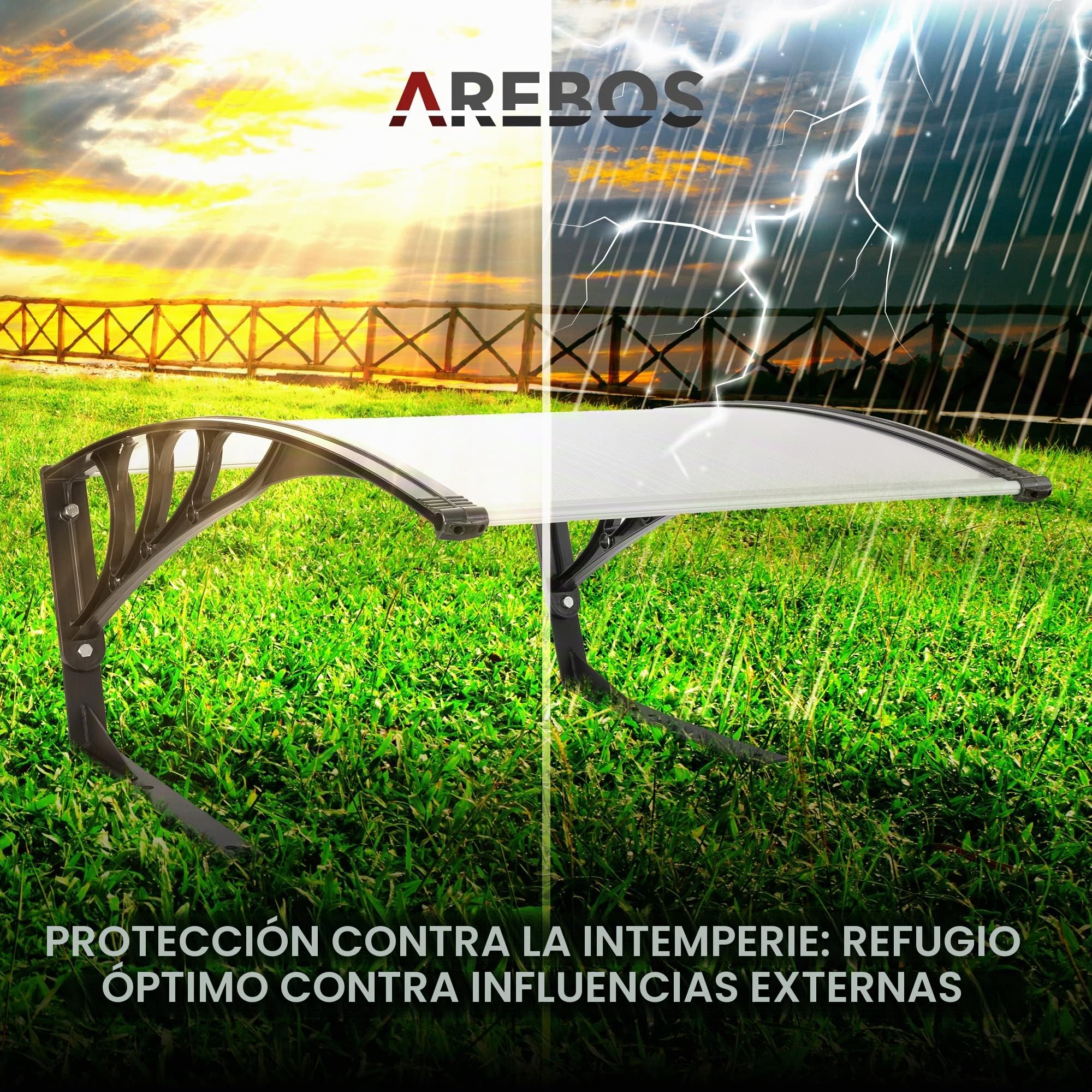 Arebos Garaje Robot cortacésped | Tamaño 102 x 79 x 46 cm | Resistente a la Intemperie + protección UV | con pies de Metal | Incluido el Material de Montaje
