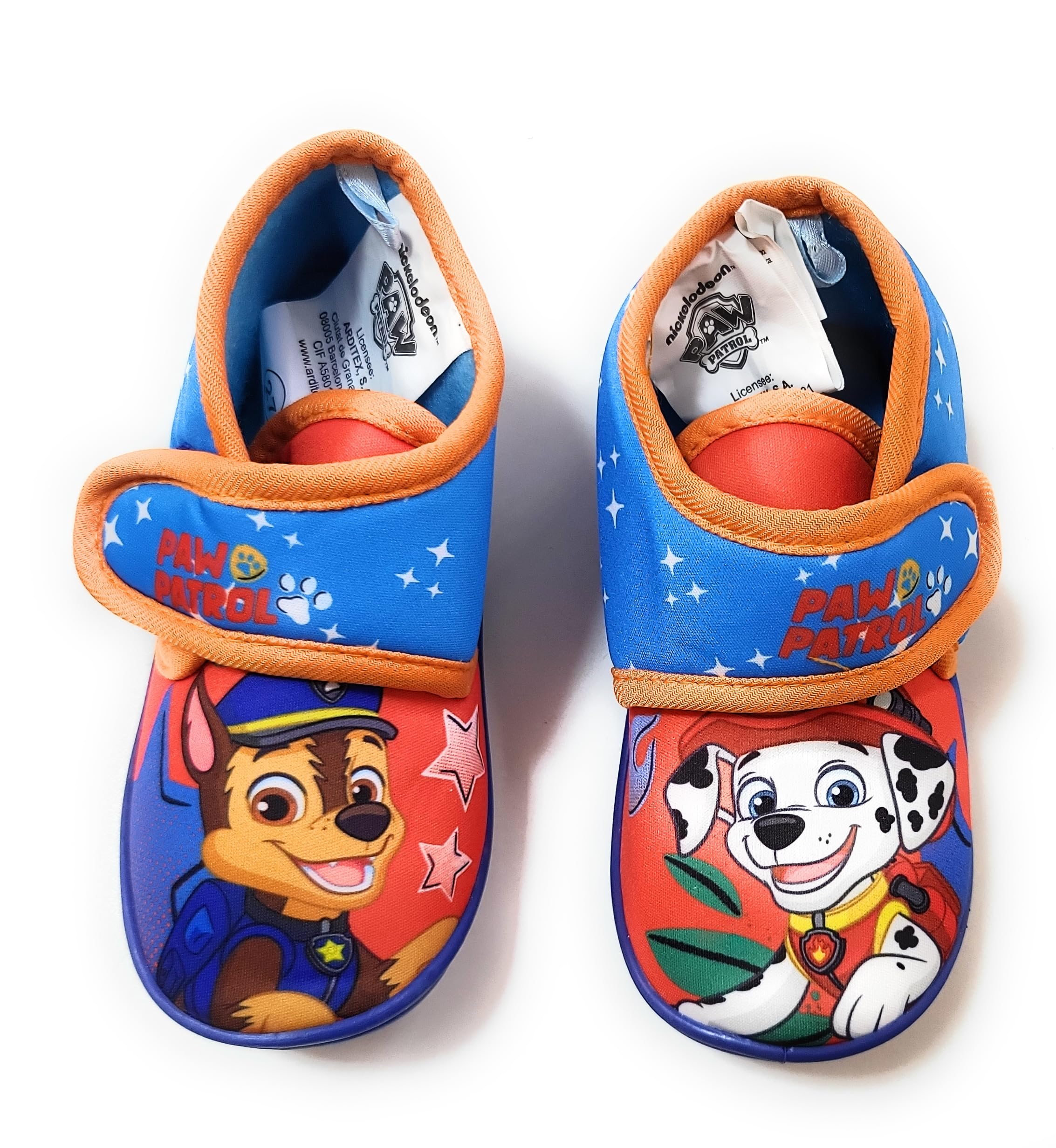 Paw Patrol Zapatillas de casa niño Chase y Marshall, suela antideslizante, interior suave y calentito, cierre de velcro fácil, pantuflas infantiles para invierno y estar en casa