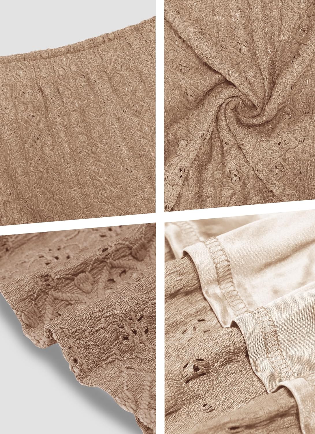 Herou Women Fall Elastic Waist Lace Maxi Skirt Elegant Knitted Eyelet Mermaid Skirt for Women with Underneath - Image 7