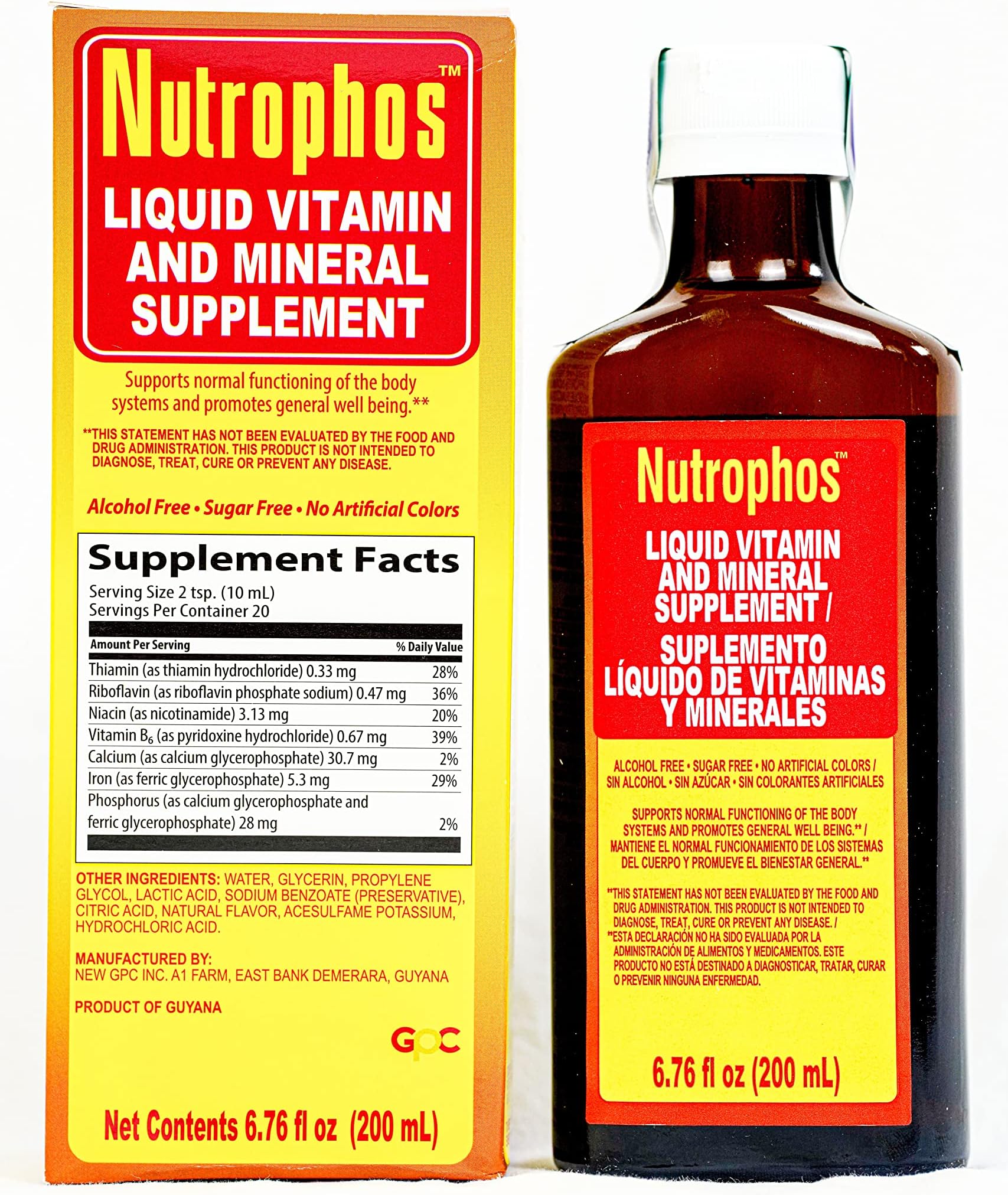 Nutrophos Liquid Dietary Supplement with B vitamins and