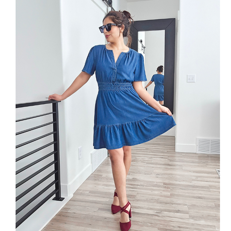 blue western dress Lcziwo Dresses for Women Party Boho Floral Embroidered Fringe Tassel Outfits Irregular Hem Country Midi Flowy Blue,XXXL Simplee Womens Summer Denim Dress