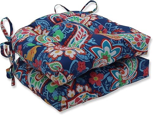 Miniatura 6 de Pillow Perfect Paisley - Cojín para silla para interiores y exteriores con lazos, reversible, acolchonado, resistente a la intemperie y a la