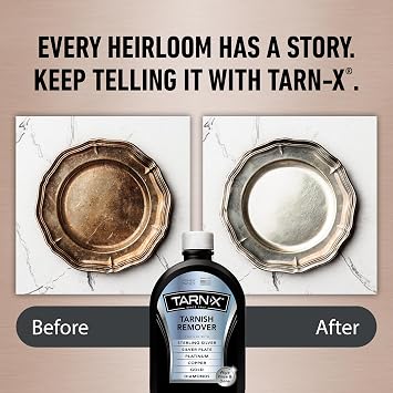 Tarn-X Tarnish Remover, 12 oz. Bottle, Platinum, Copper, Gold, Diamond, Silver Plate, and Sterling Silver Jewelry Cleaner, Wipe-and-Rinse Formula, No Rubbing or Scrubbing