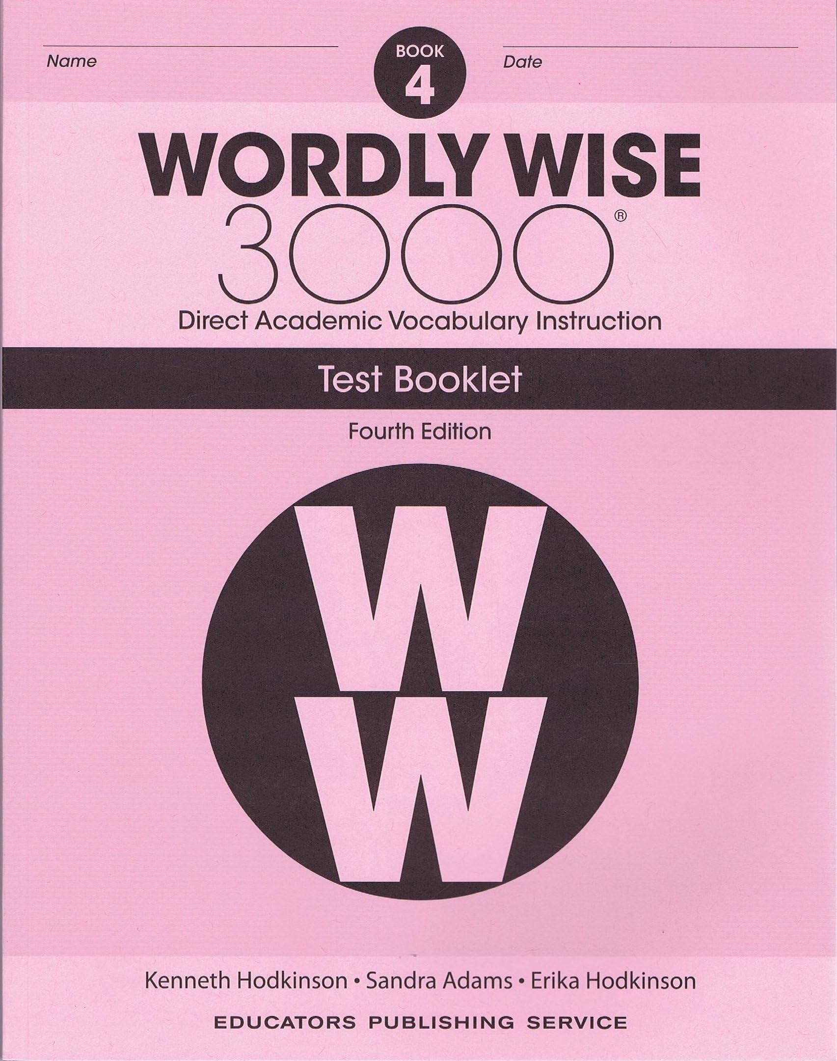 Educators Pub Svc Inc Wordly Wise 3000 Grade 4 Test Booklet
