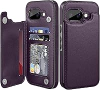 Vista 9 de Bizzib para Google Pixel 6A Funda de cuero tipo cartera con tarjetero, cubierta tipo libro con pata de pie, cierre magnético, funda protectora a