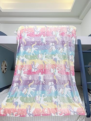 Miniatura 1 de Manta que brilla en la oscuridad, lindas mantas de unicornios luminosos para niñas, regalos únicos de cumpleaños de Navidad de Acción de Gracias