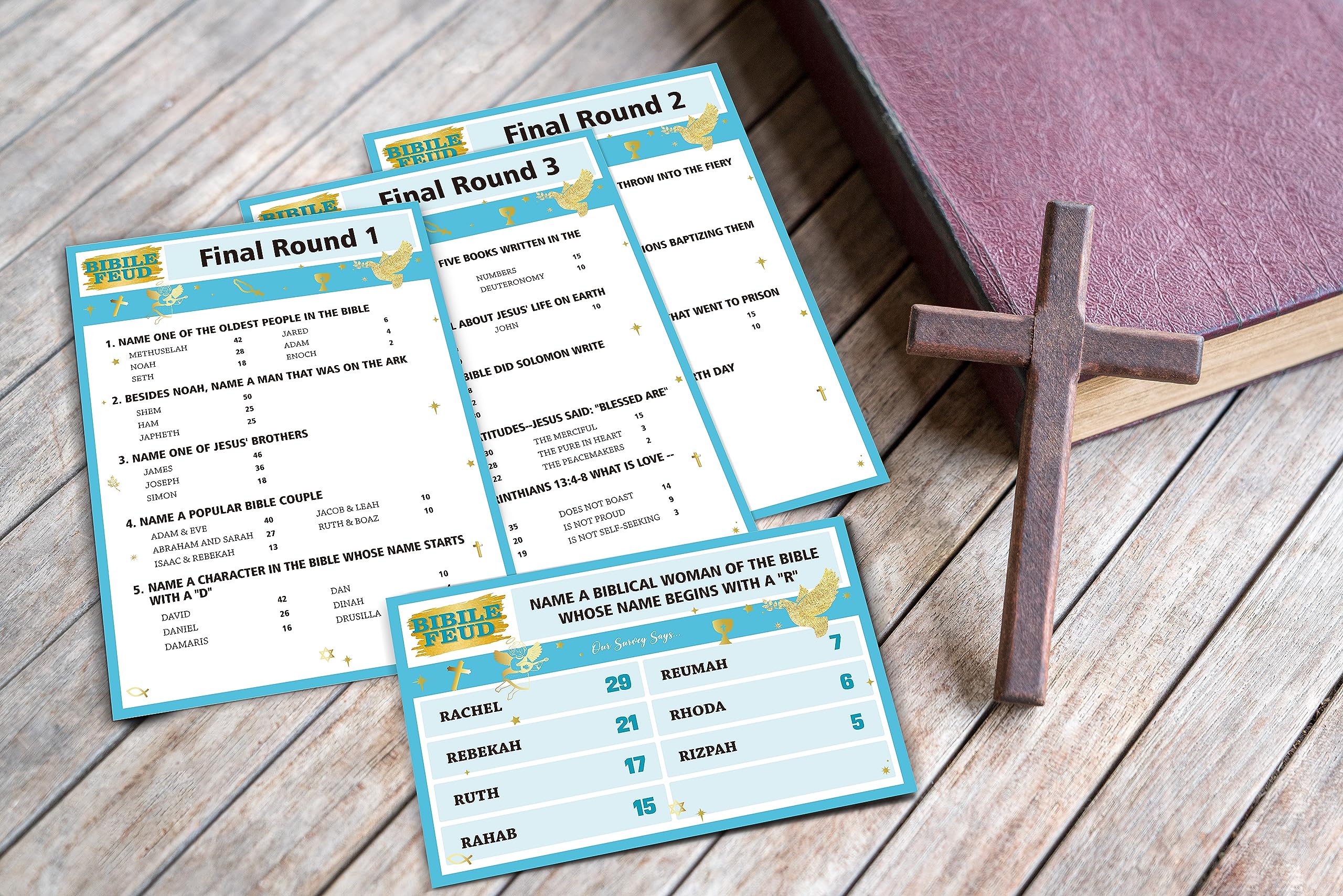Juegos de la Biblia para adultos y familia, juego de peleas familiares para adultos, estudio de la Biblia, regalos religiosos, tarjetas que les gusta a los cristianos, trivia bíblica, juegos