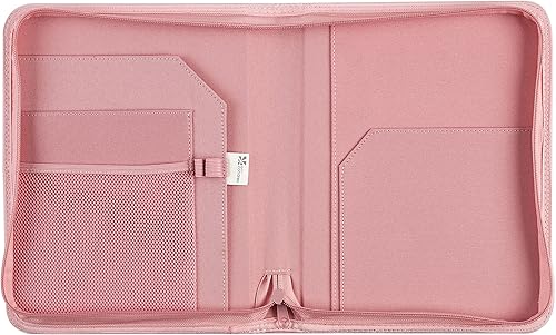 Miniatura 2 de Folio A5 Premium con cremallera, flores silvestres de rosas polvorientas, organizador perfecto para documentos, planificadores, cuadernos y diarios.