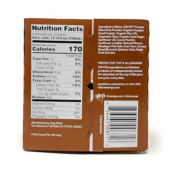 OWYN Dark Chocolate Plant Protein Shake 4pk، 11.15 FZ