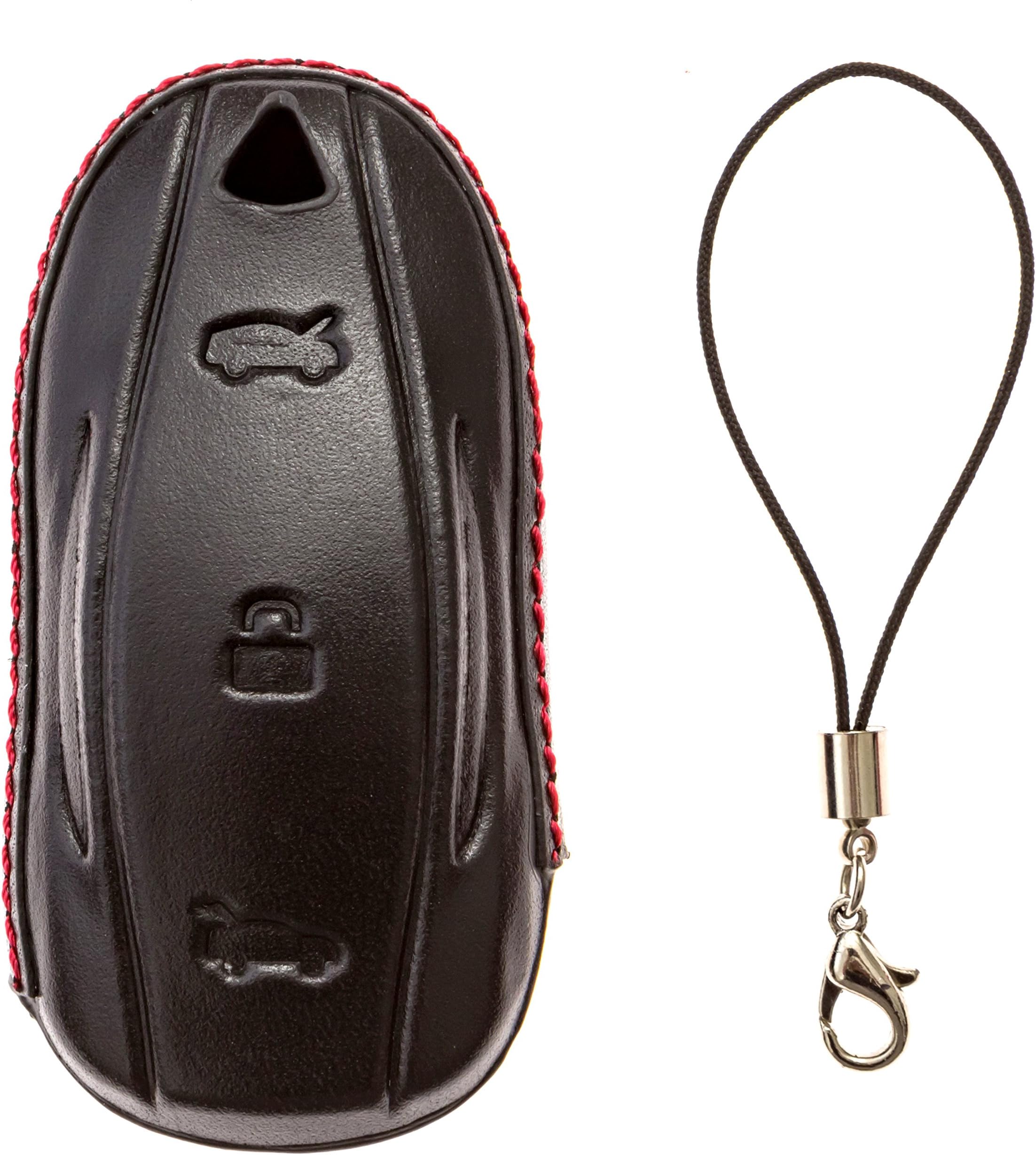 Utopicar Key fob case for Tesla Model S - Car key sleeve engineered for perfect snug fit. [Genuine leather] [Handmade] (Black)