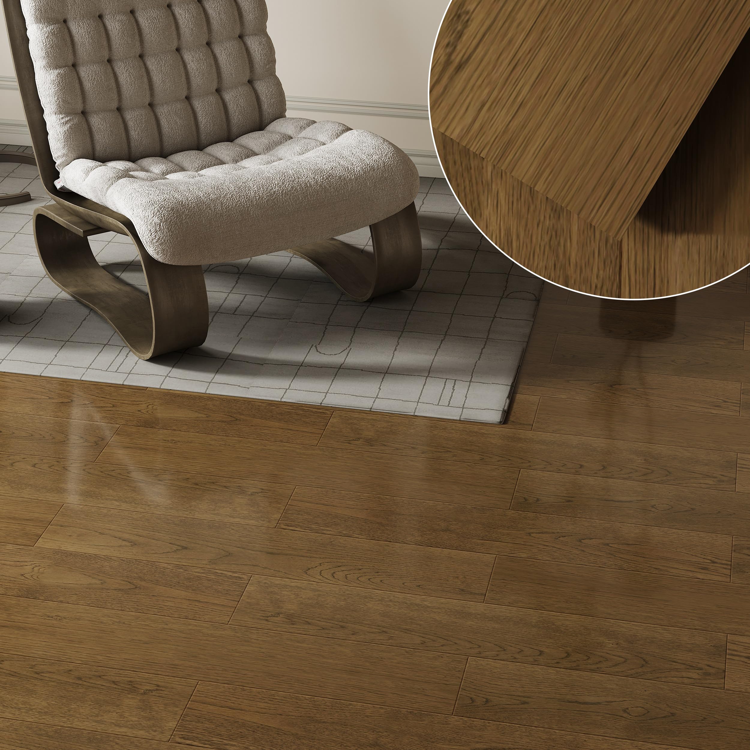 Floor Tiles Peel and Stick Vinyl Floor 36 x 6 inch Cover 54 Sq.Ft, 36-Pack, Luxury Self Adhesive Waterproof Flooring Planks DIY for Bedroom, Kitchen, Living Room, RV, Wood Look Plank, Light Brown