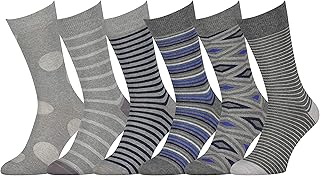Easton Marlowe Mens Dress Socks - Fun Colorful Socks for Men - Cotton Patterned Fashion Mens Socks 6 Pack