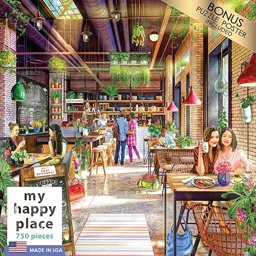 Miniatura 4 de RoseArt - My Happy Place - Neighborhood Cafe - Rompecabezas de 750 piezas para adultos