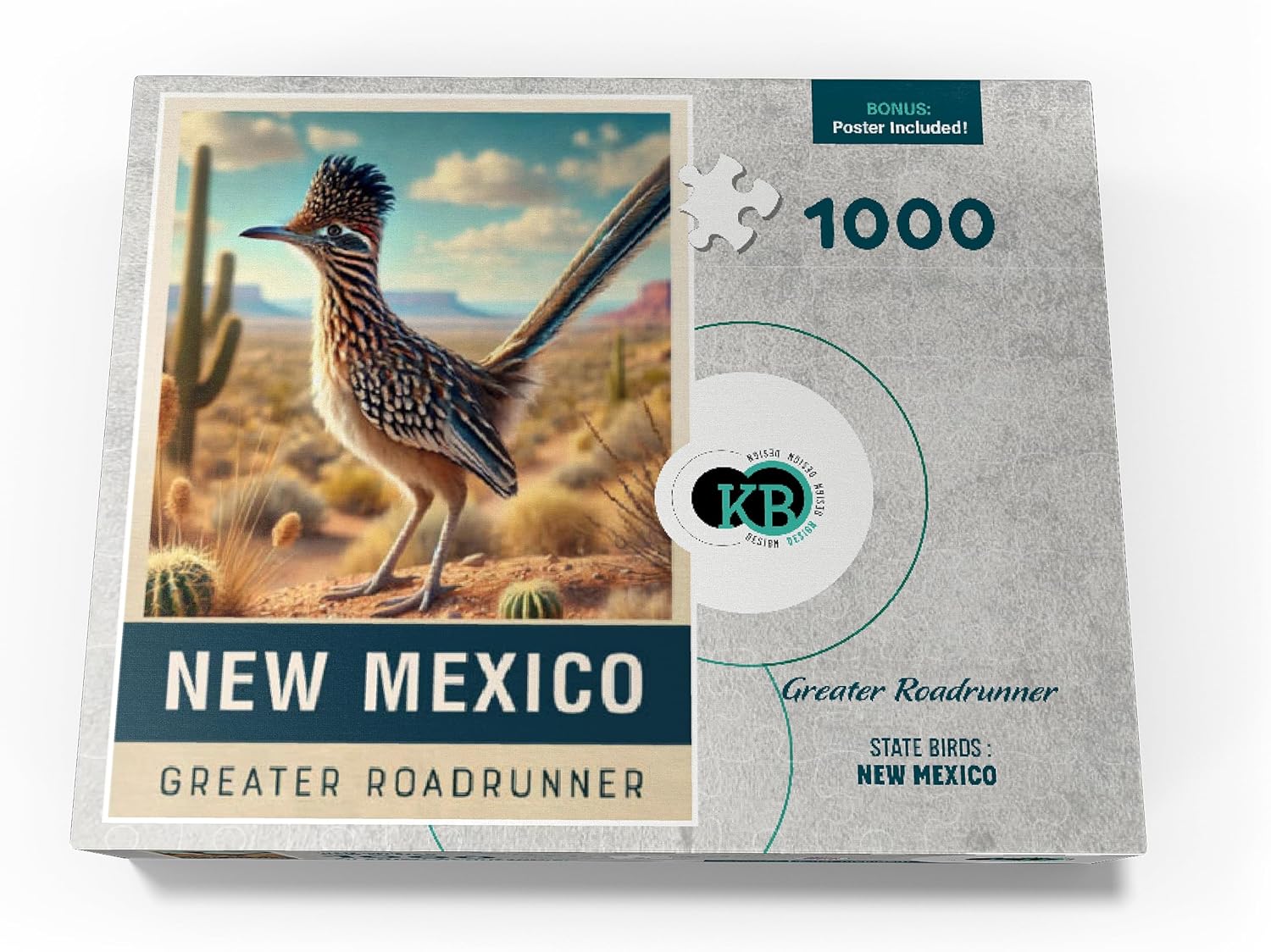 MyPuzzle State Birds Series: New Mexico, Greater Roadrunner - Premium 1000 Piece Jigsaw Puzzle for Adults