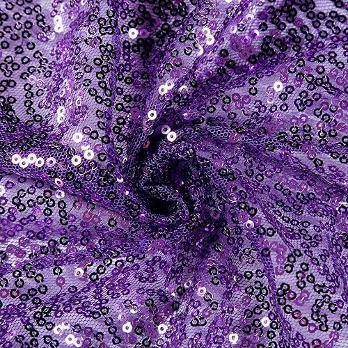 Miniatura 6 de Efavormart - Camino de mesa de lentejuelas moradas prémium para bodas, fiestas de cumpleaños, banquetes, decoración, ajuste rectangular y mesa