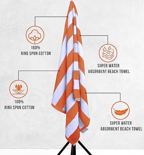 Vista 65 de Utopia Towels Cabana Stripe - Toalla de playa de gran tamaño, 100% algodón hilado en anillo, toallas de baño altamente absorbentes para la playa
