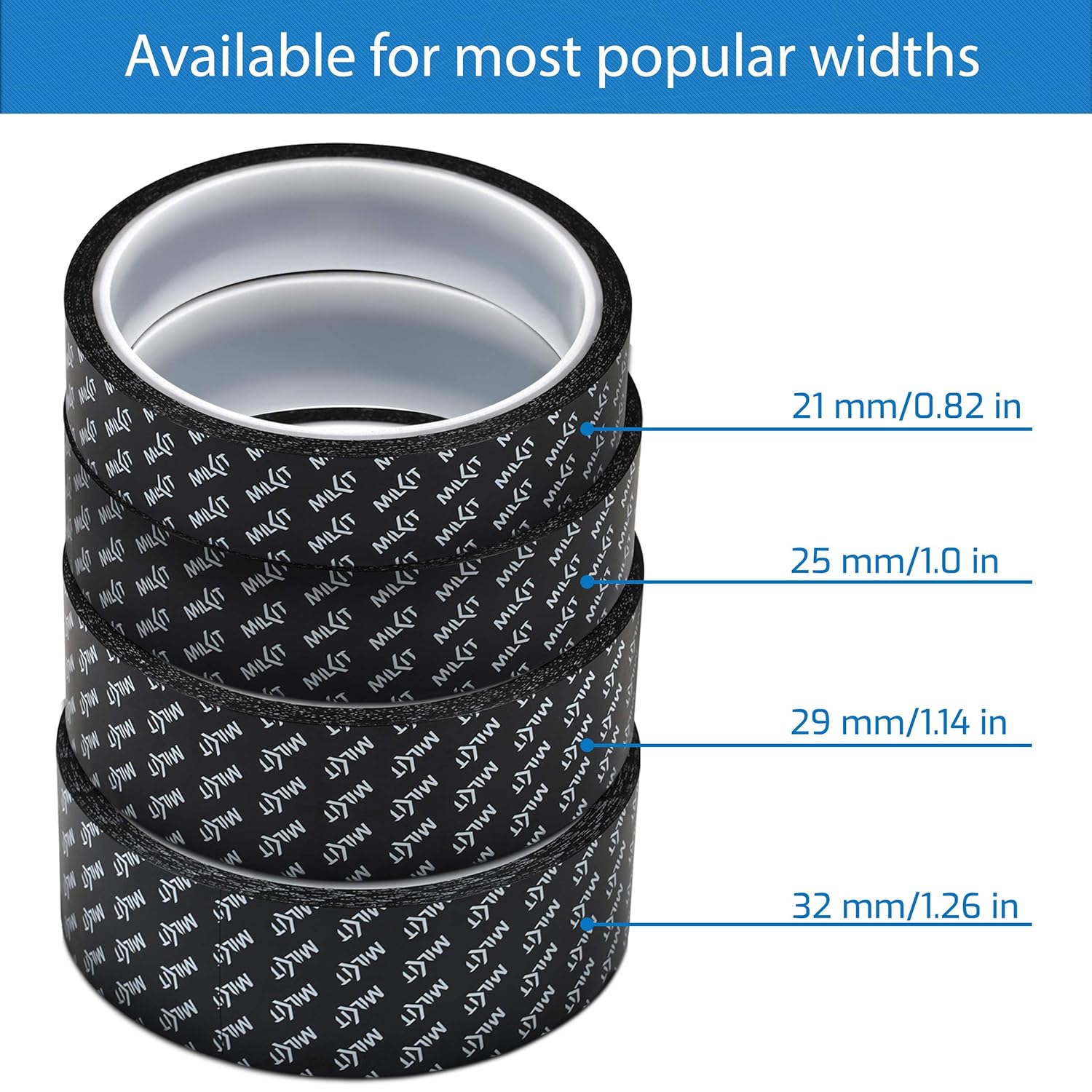 milKit Tubeless Rim Tape - 11yd (10m) Rim Strip Roll - Extra Strong Bicycle Rim Tape 21mm -25mm - 29mm - 32mm Available Widths (32mm)