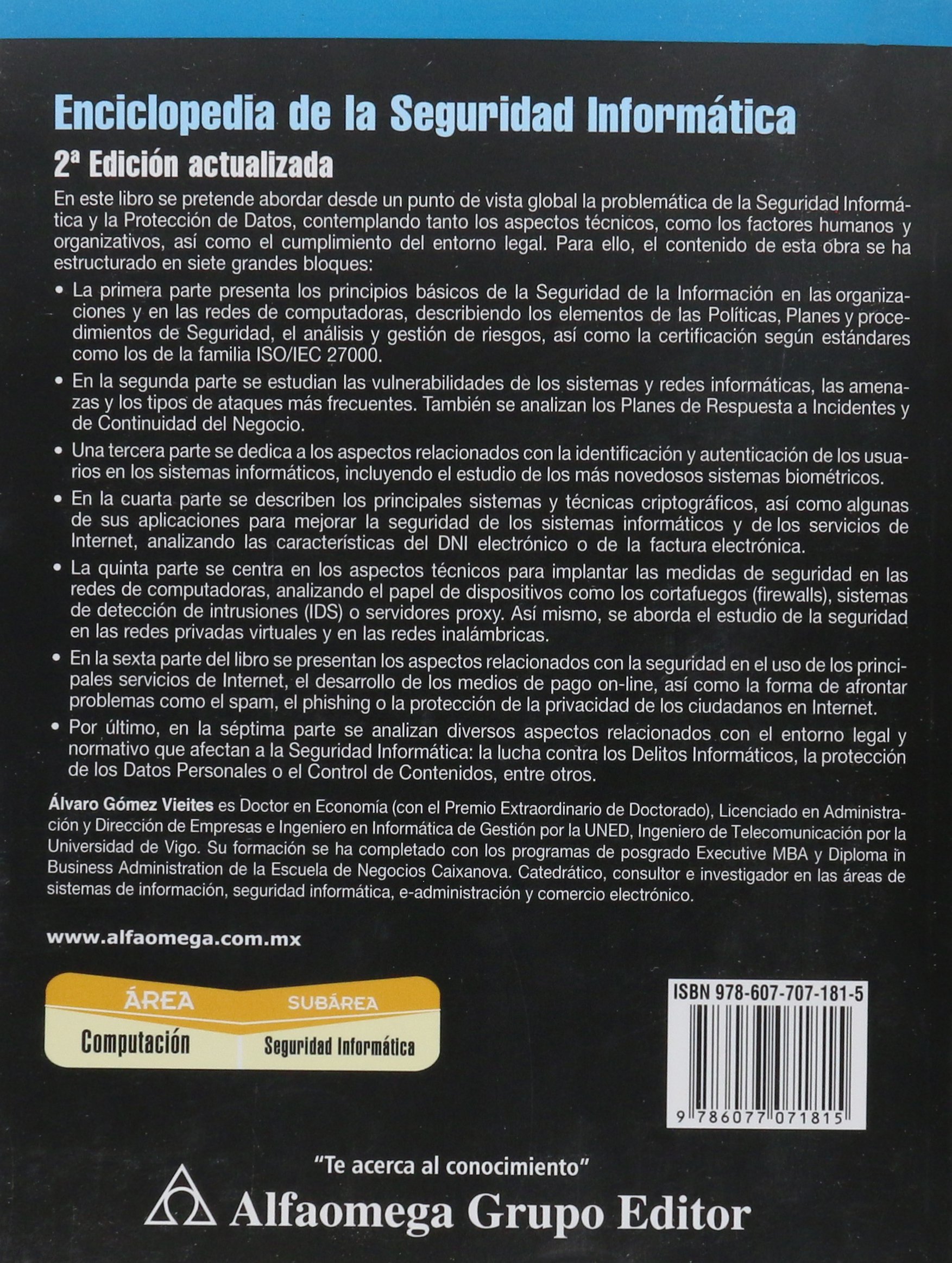 enciclopedia de la seguridad informatica. gomez. 2ed. act