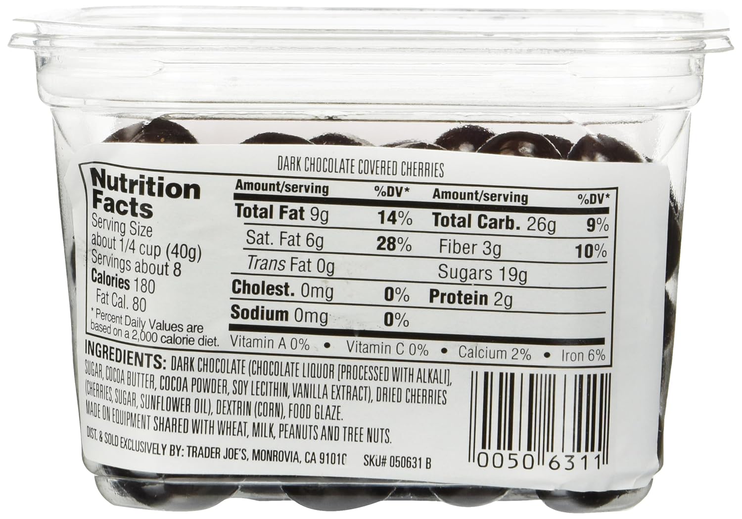 Trader Joe's Dark Chocolate Covered Cherries No Artificial Colors or Flavors, No Preservatives ,12 OZ image 2