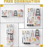 Vista 4 de Ultrawall Metal Pegboard Panels, Pegboard Wall Organizer, Peg Boards for Wall, Garage Tool Storage Organization, 12"X16", 4pcs, Gray