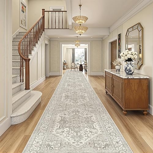 Miniatura 272 de Madane Alfombra lavable de 2 x 3 pies, alfombra de entrada pequeña, antideslizante, vintage, para entrada interior, alfombra de pelo bajo