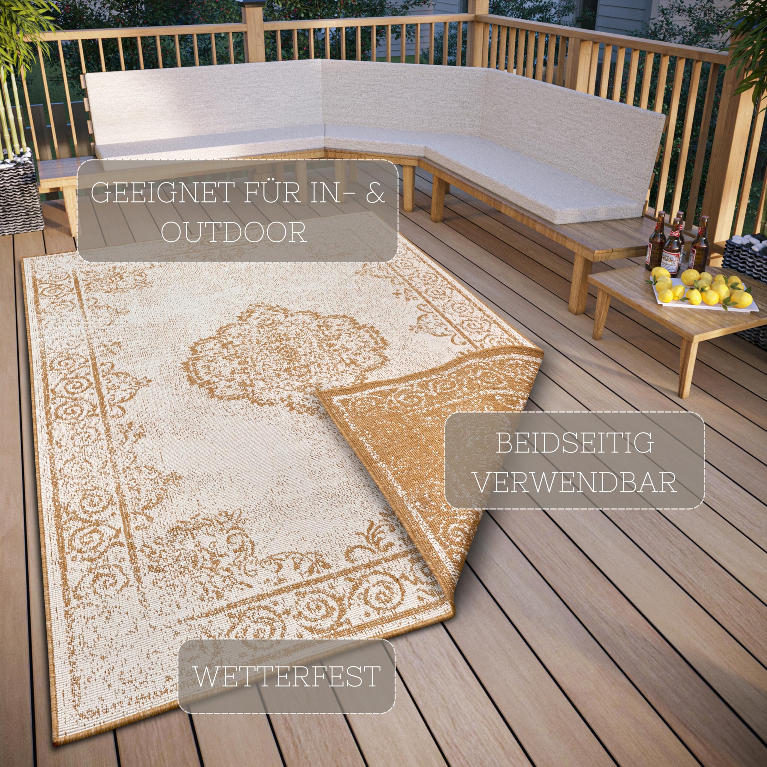 Tapijt buiten binnen modern design - Antraziet - 160 x 220 cm - CALGARY