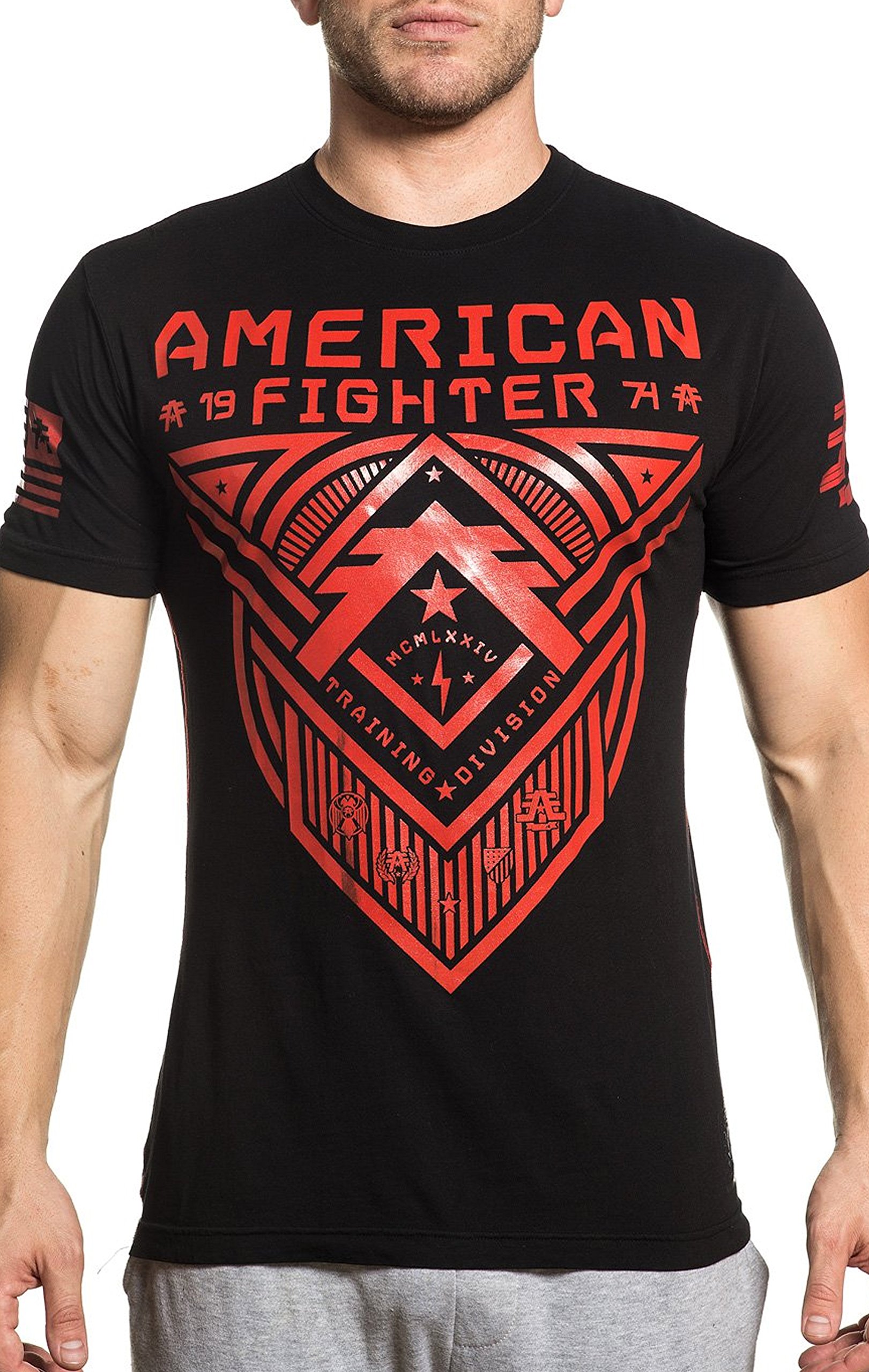 American FighterMen's Roosevelt Short Sleeve Tee Black Small