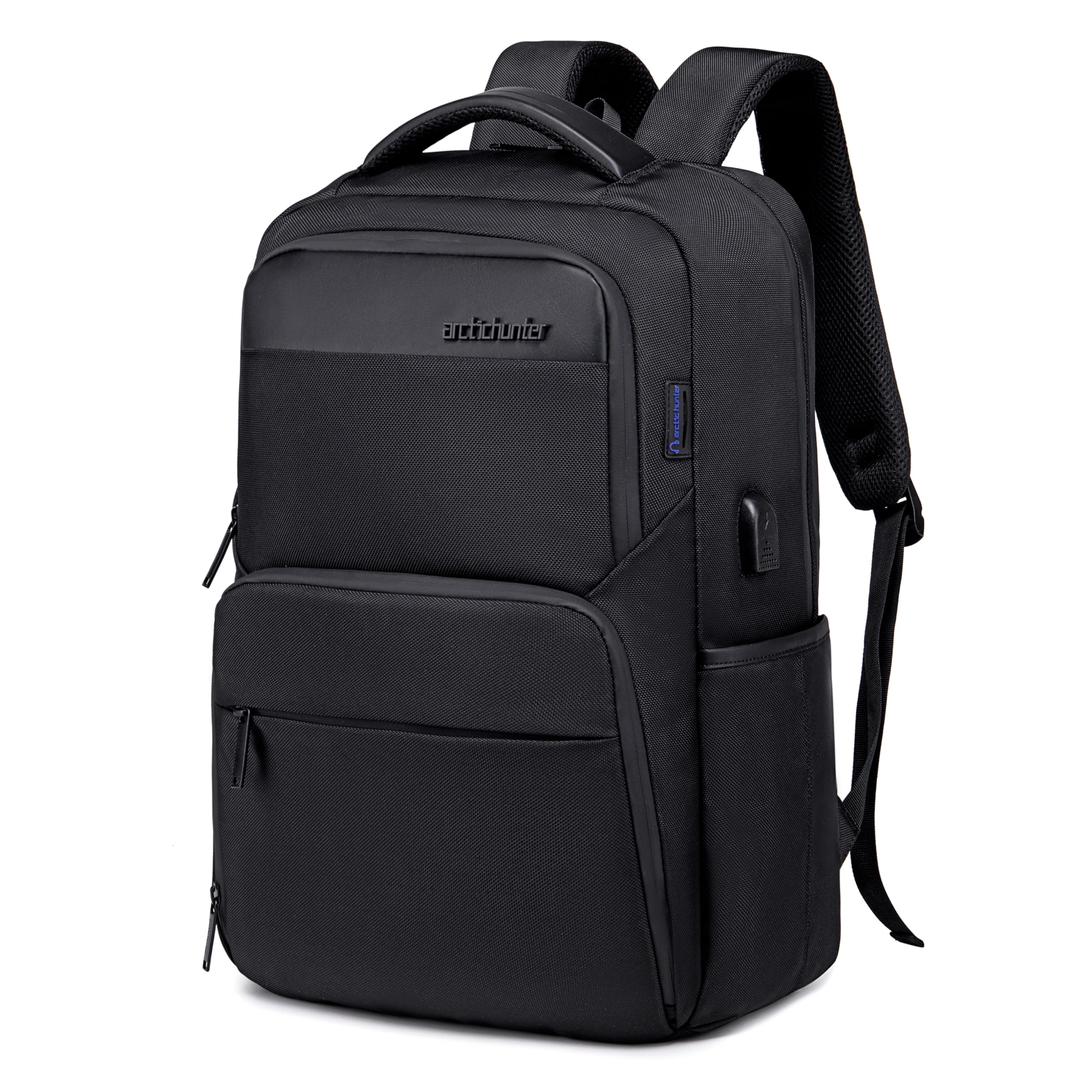 ah arctic hunter Durable Casual Daypack Water Resistant 23 L Computer Bag with Luggage Carry Strap Built in USB port and Anti-Theft pockets for Men and Women, B00113C (Black)