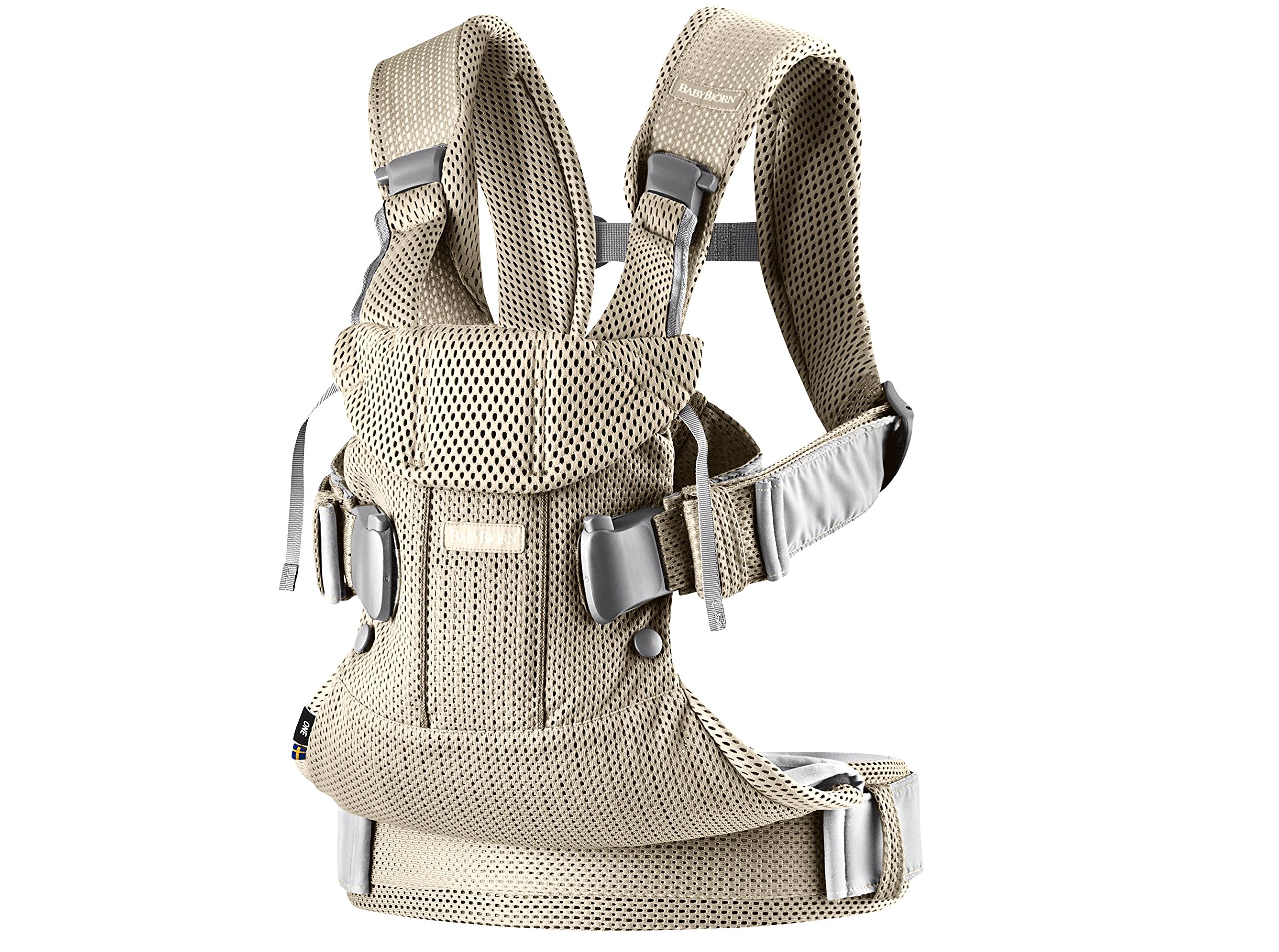 BabyBjörn Mochila Porta Bebé One Air, Malla 3D, Gris arena