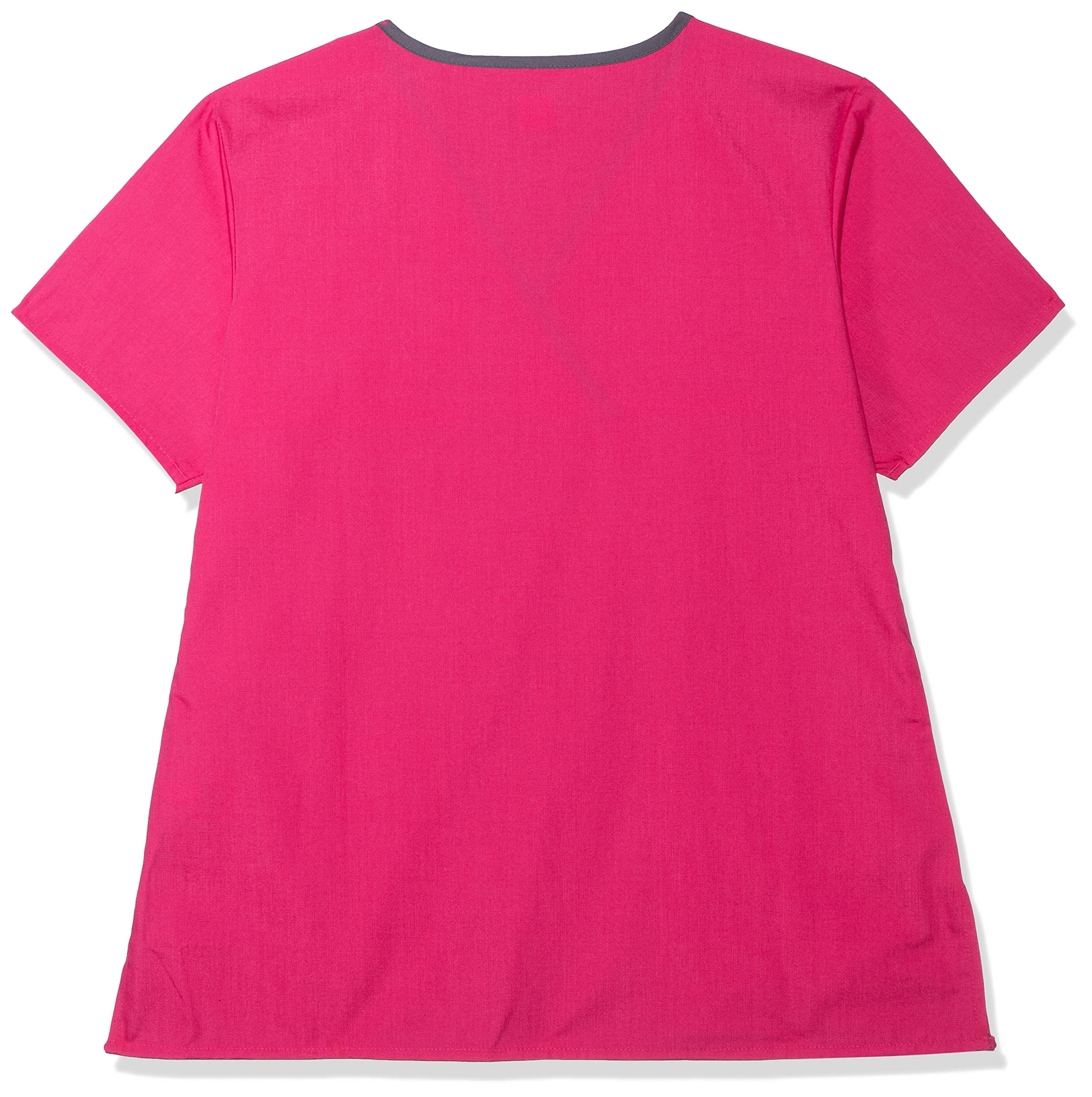 WonderWink Women's Scrubs Charlie 5 Pocket Y-Neck Wrap Top, Hot Pink, XX-Large