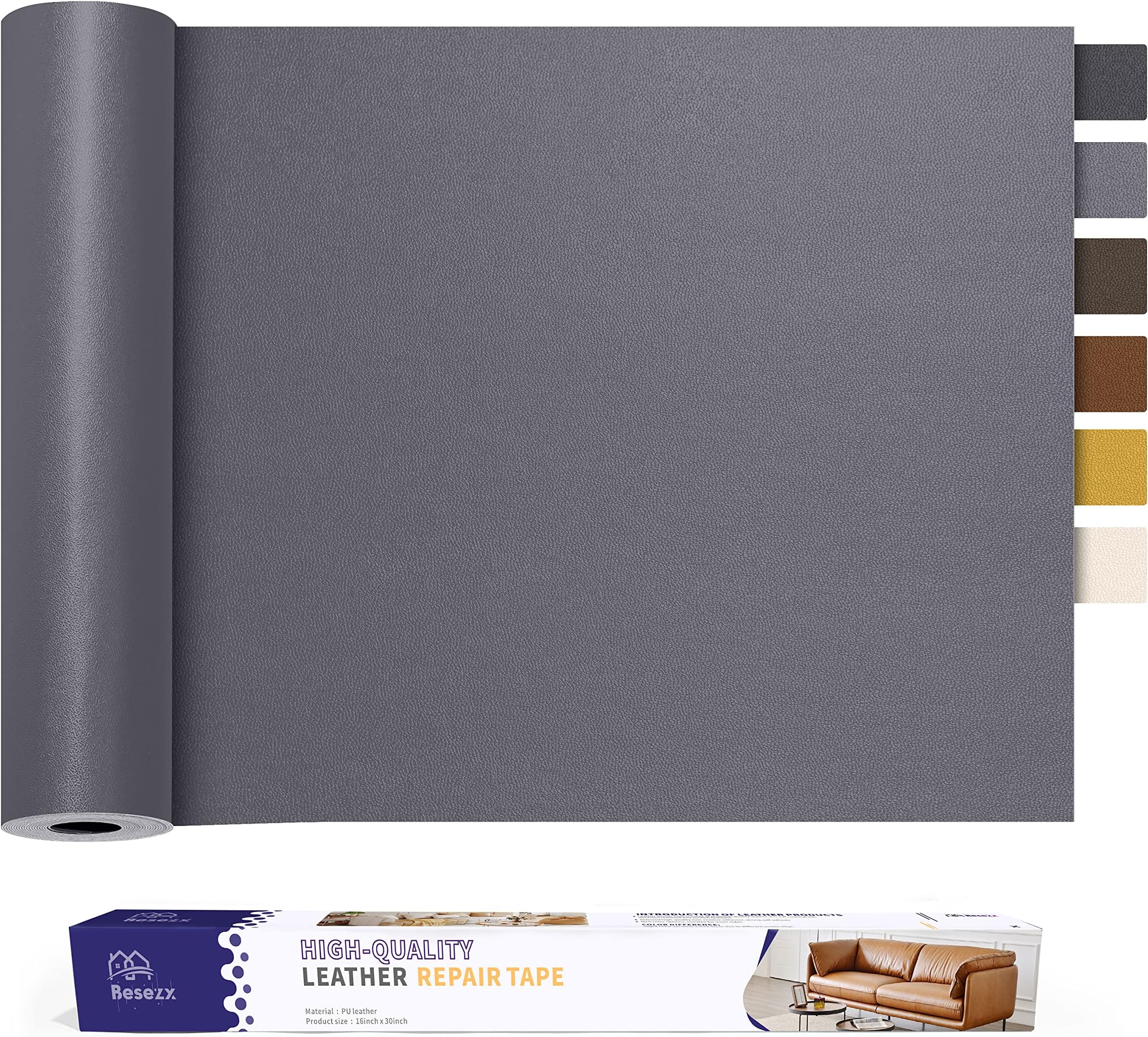 Leather Repair Patch Tape Kit, Self Adhesive Leather Repair for Furniture, Couch, Sofa, Car Seats,Office Chair,Vinyl Repair Kit.30inx16in