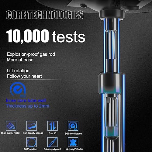 Miniatura 8 de PenghaiYunfei Taburete de bar redondo moderno de piel sintética ajustable altura giratoria dibujo trabajo SPA taburete de salón (negro sin respaldo)