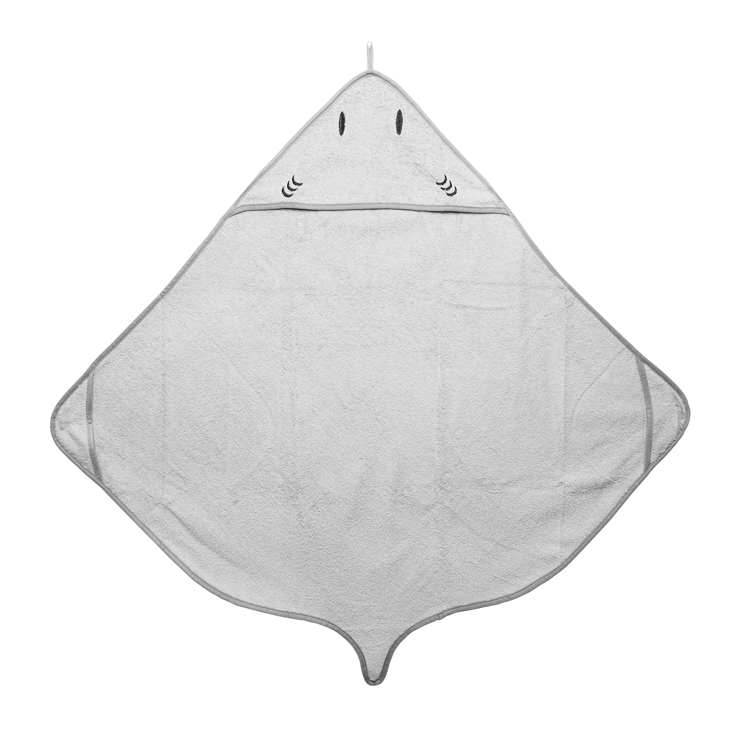 Ubbi Baby Hooded Bath Towel – Ultra Soft & Absorbent 100% French Terry Cotton, Hooded Towel for Newborns & Toddlers, Grey Stingray