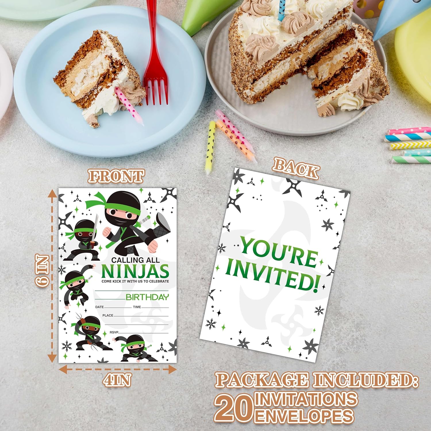 12 Tarjetas De Invitación De Cumpleaños Para Niños, Adultos