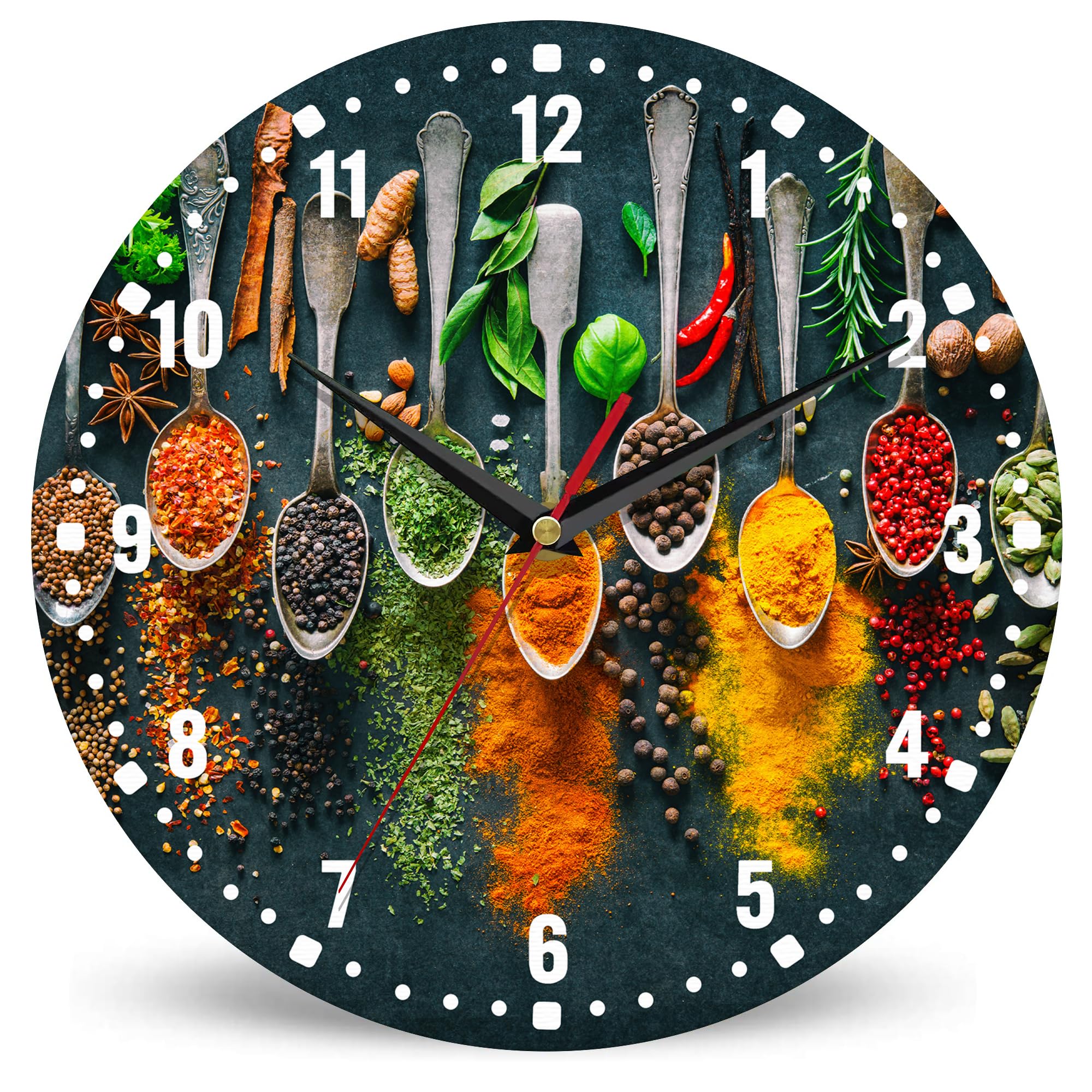 Horloge murale colorée à suspendre salle à manger salon modèle 25,4 cm