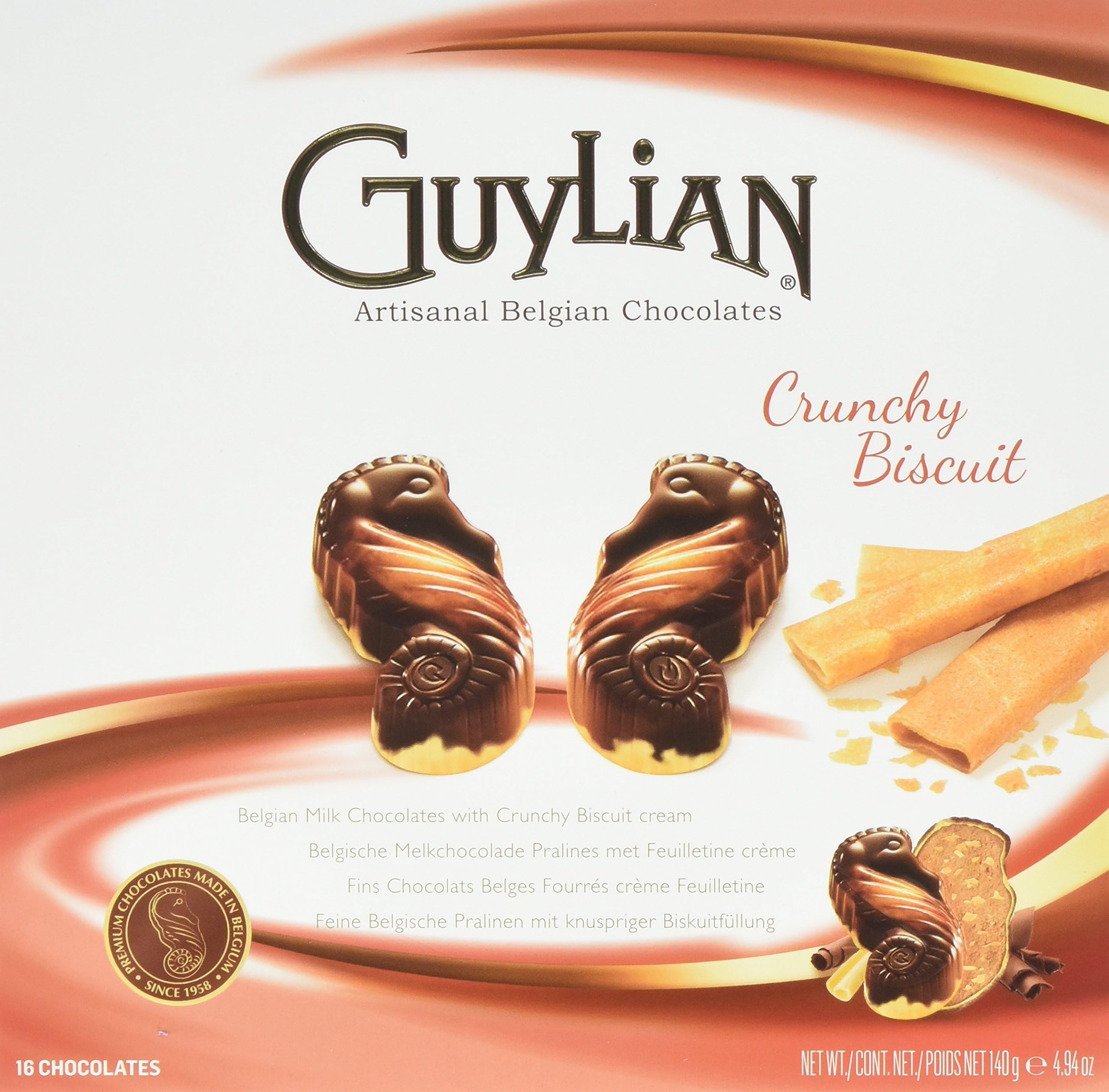 Guylian Belgium Chocolates 16 Piece Cruchy Biscuit Seahorse Truffle, 4.94 Ounce (Pack of 12)