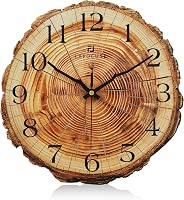 Lafocuse 30 cm fa hatású MDF körgyűrűs falióra barna rusztikus csendes járás tikk tikk zaj nélkül nappaliba hálóba konyhába irodába 1
