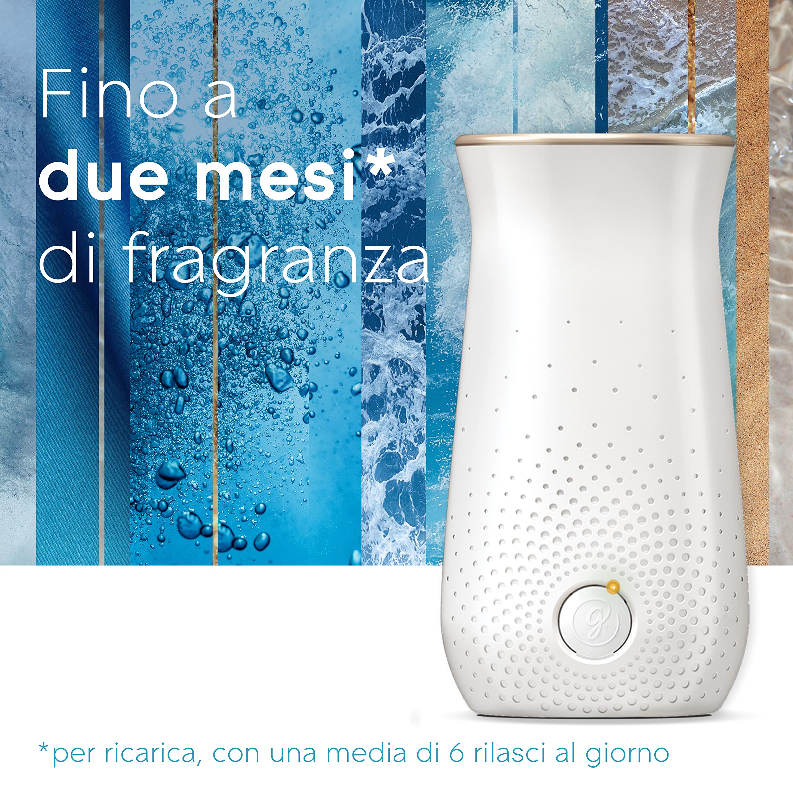 Glade Sense & Spray Doppia Ricarica, Profumatore per Ambienti con Olii Essenziali e Sensore di Movimento, Fragranza Ocean Adventure, Confezione da 2 Ricariche x 18 ml